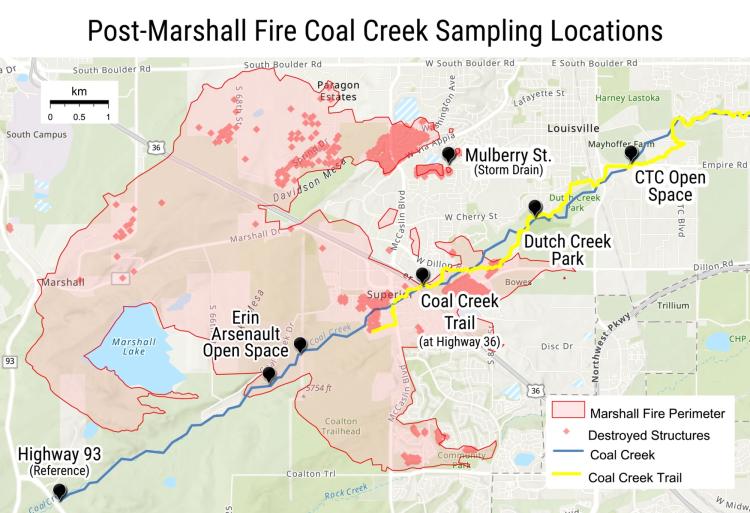 Coal Creek map_of_water_sampling