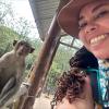 Autumn Lucas selfie with a monkey