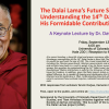 The Dalai Lama's Future Succession: Understanding the 14th Dalai Lama and His Formidable Contributions flyer featuring the Dalai Lama