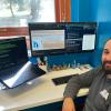 Michael at his desk
