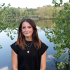 Annabelle Lewis in front of a pond