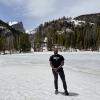 Olumide Ojediran in the snow in CO