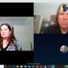 Jessica defending her dissertation via Skype call