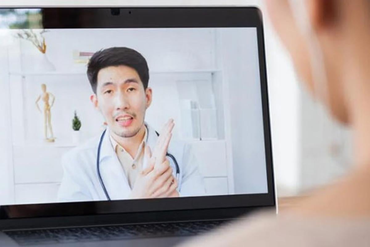doctor on computer screen