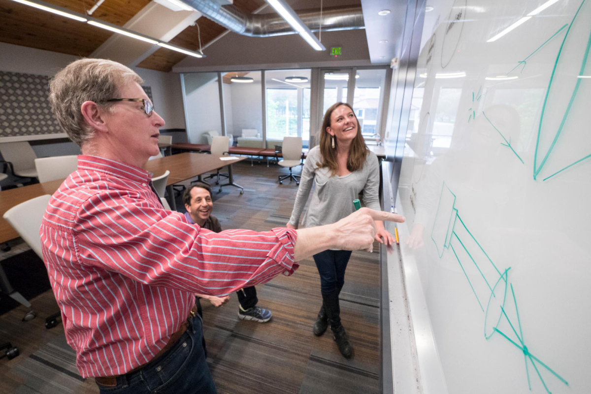faculty at the white board
