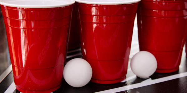red solo cups and ping pong balls