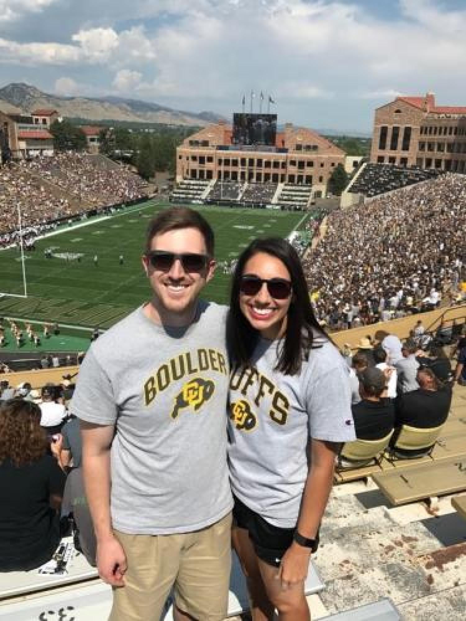Kristina Salgado and friend at a CU Buffs game