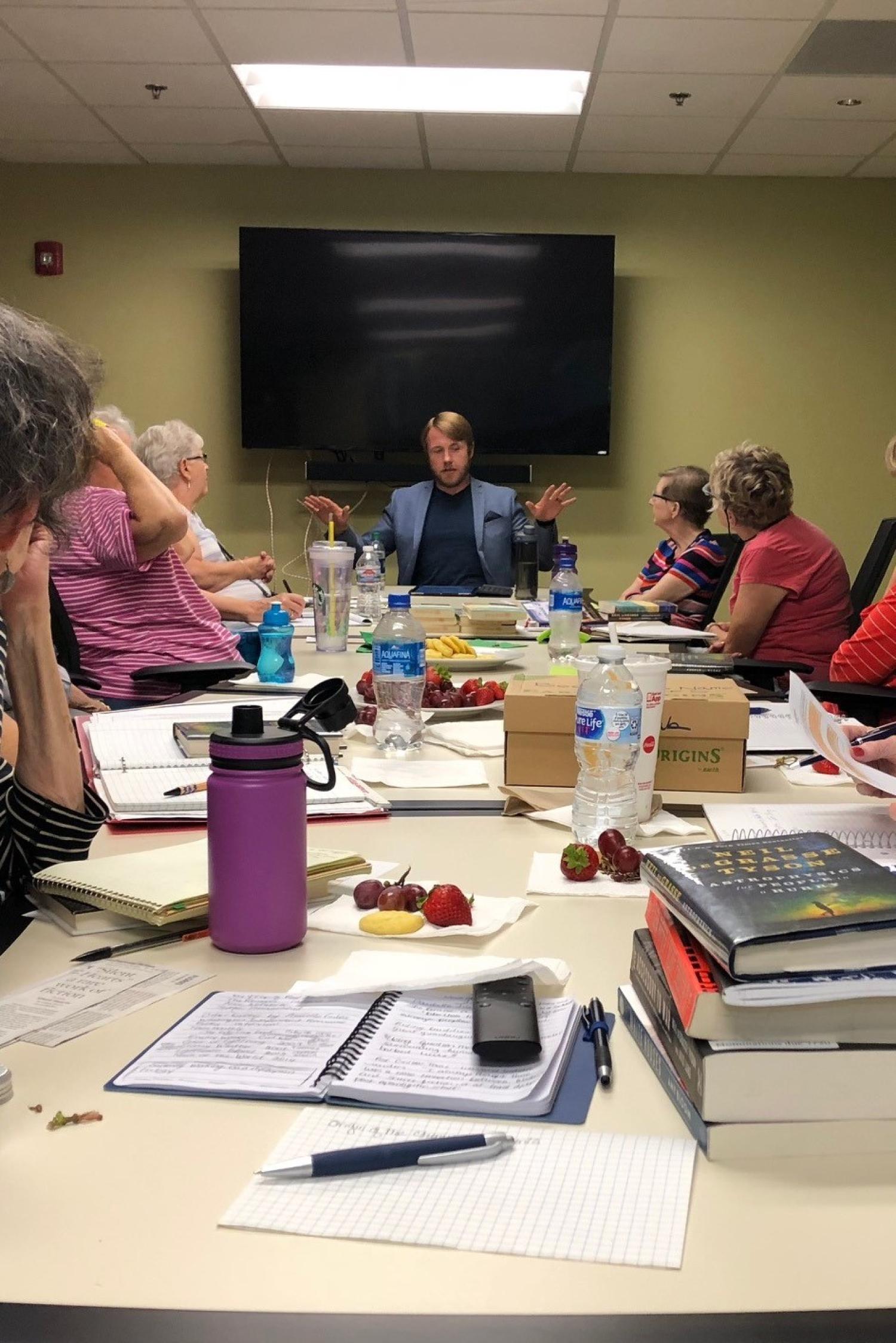 Brian Alden leads a book club discussion of Neil DeGrasse Tyson's "Astrophysics for People in a Hurry"