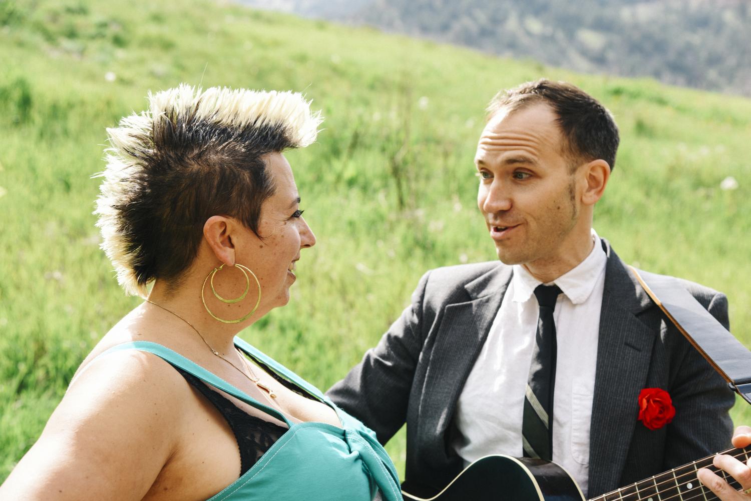 Jeremiah Lockwood and Jewlia Eisenberg rehearsing at Chautauqua