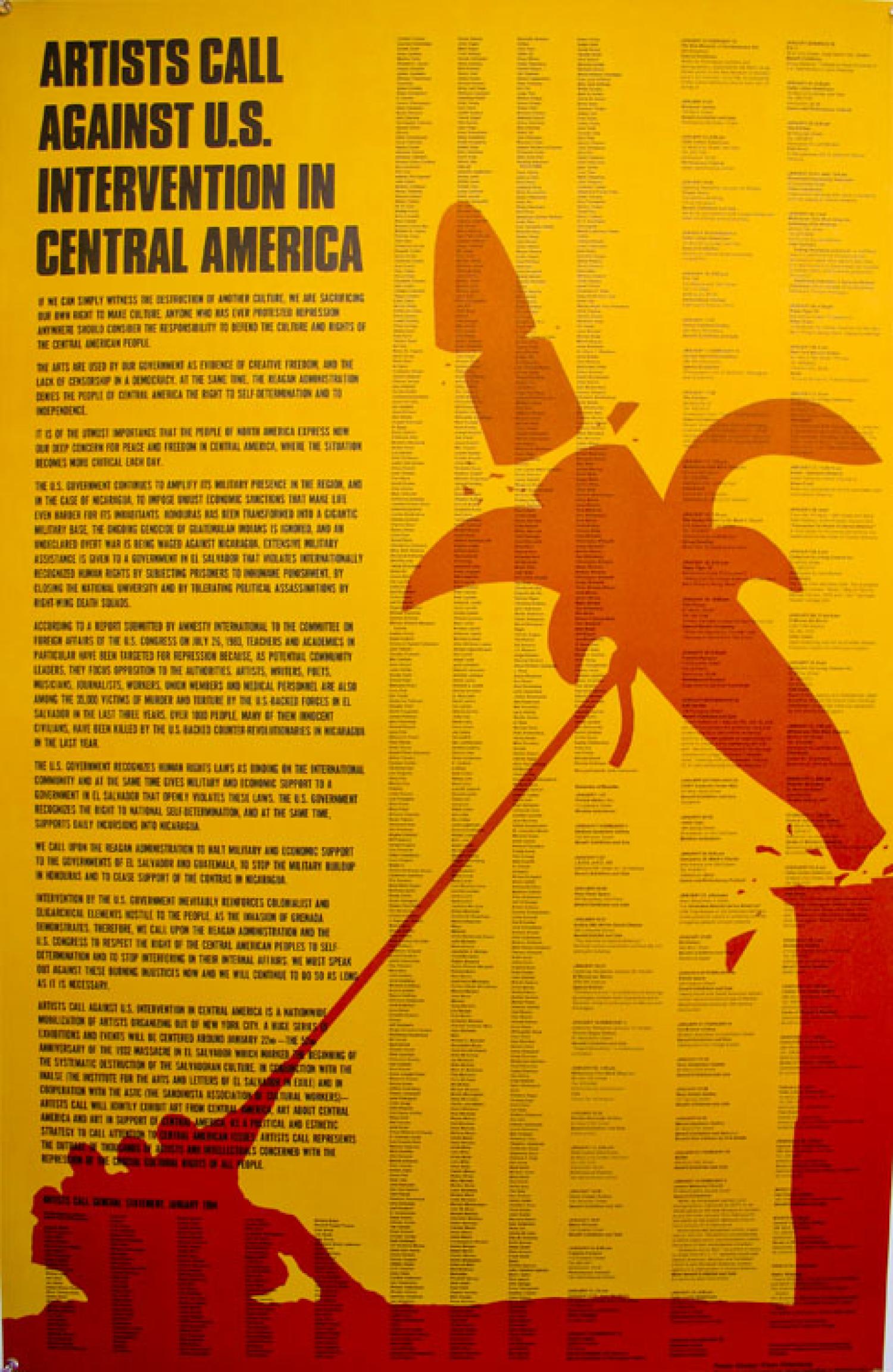 Claes Oldenburg, Artists Call Against Intervention in Central America, artist’s poster