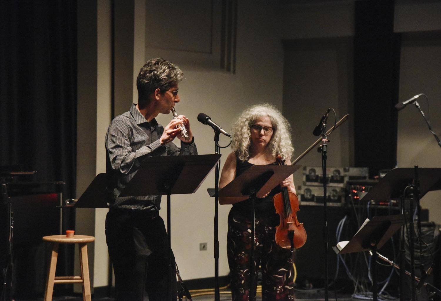 Alicia Svigals and Yonatan Malin on stage