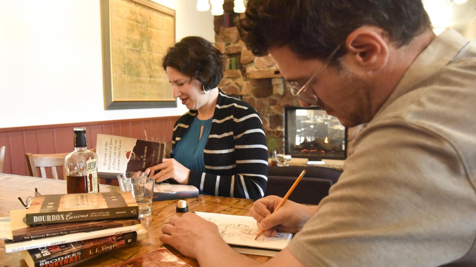 Janice Fernheimer and JT Waldman at work