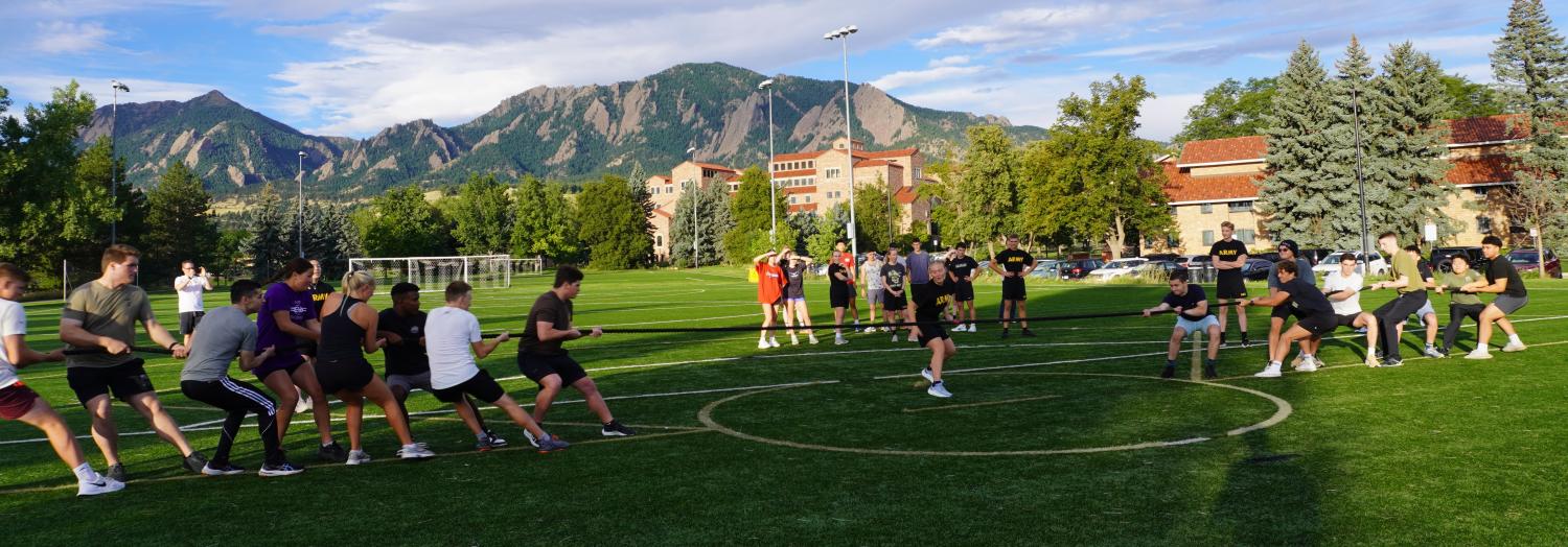 New cadets engage in Tug-Of-War on Kittredge Field. Photo courtesy of CDT Dylan Jones, ACO PAO.