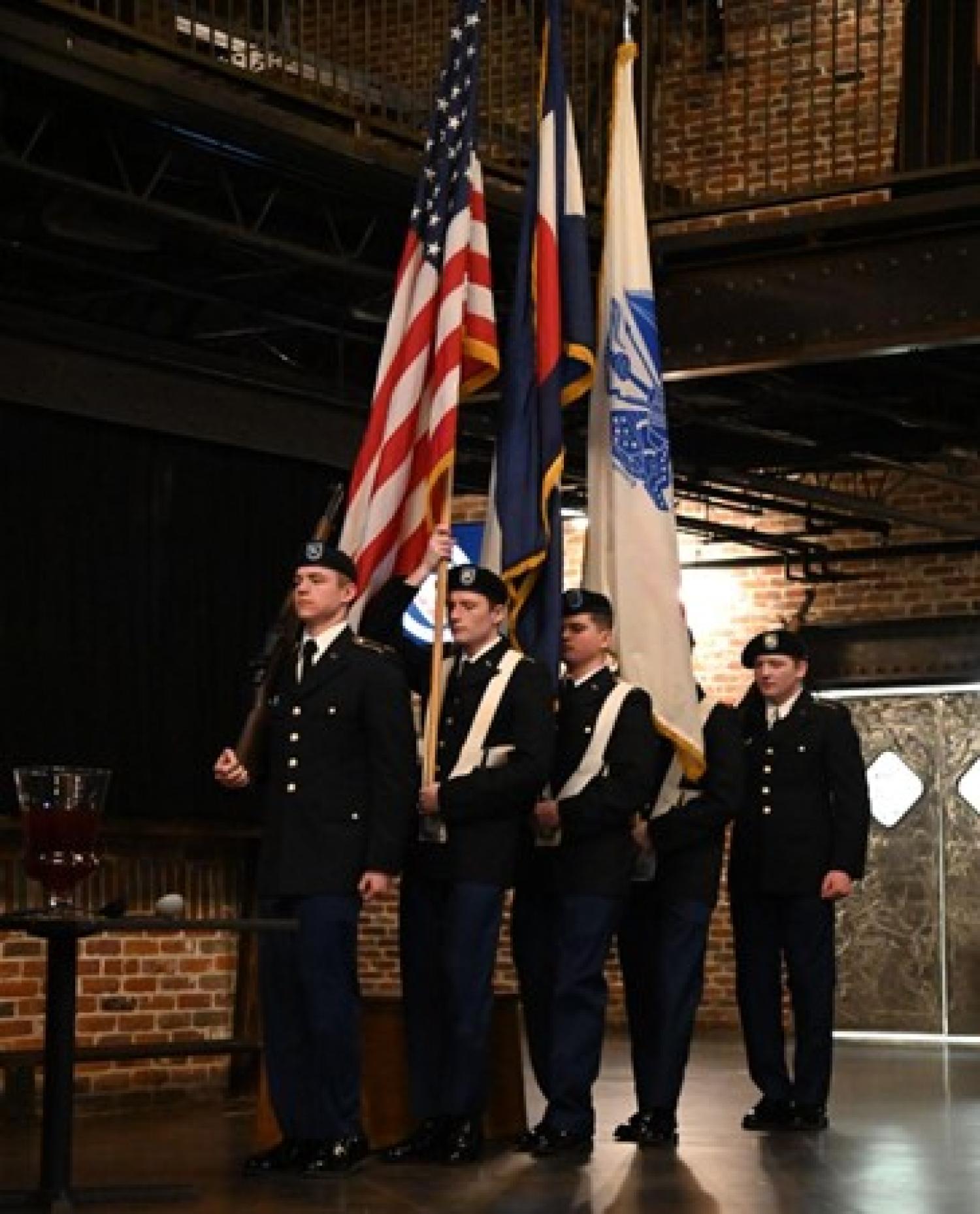 Alpha Company Color Guard posting and retiring of the Colors.