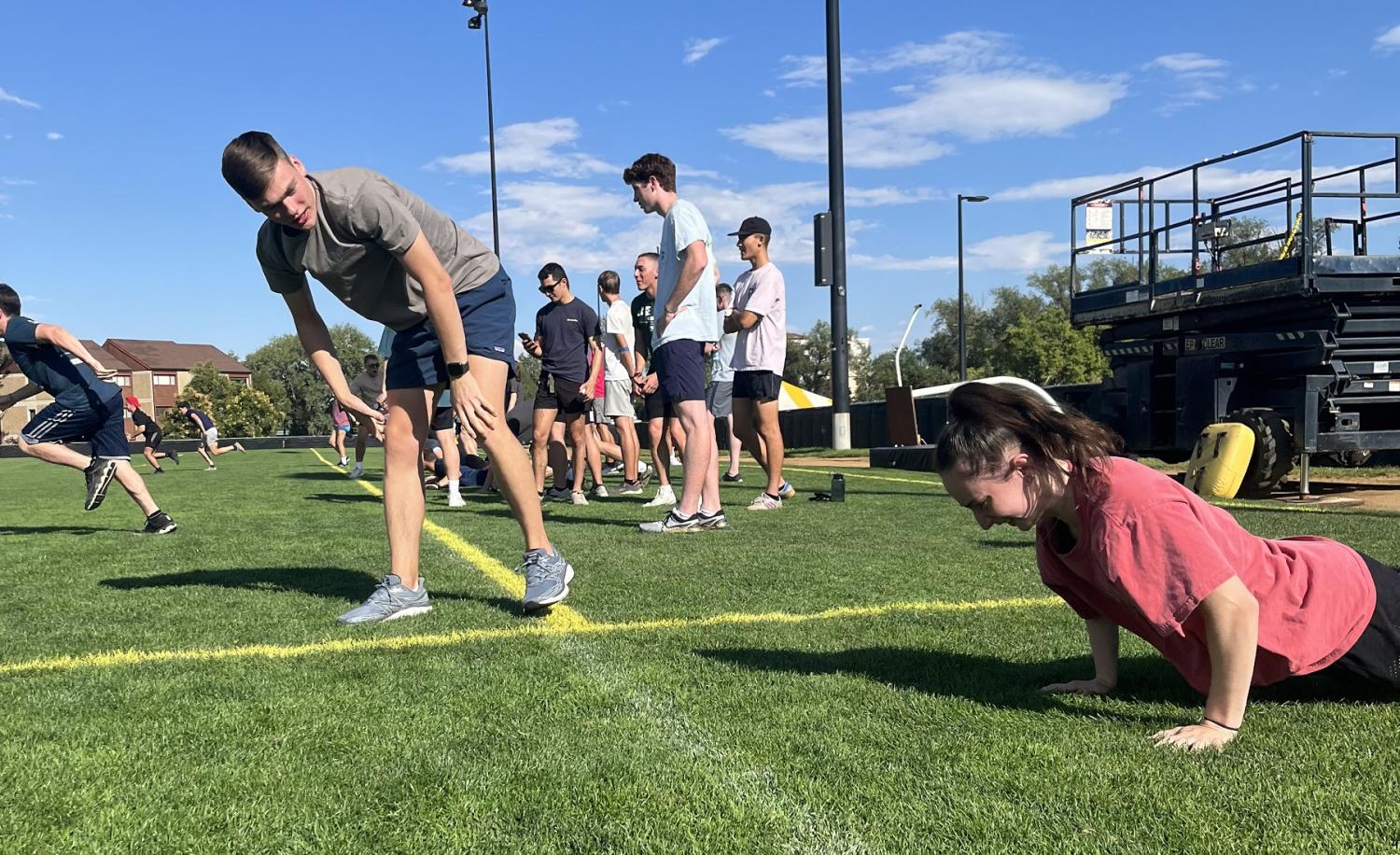 Army ROTC Cadets motivate each other along during the squad level challenge. Photo courtesy of CPT Chris Head.