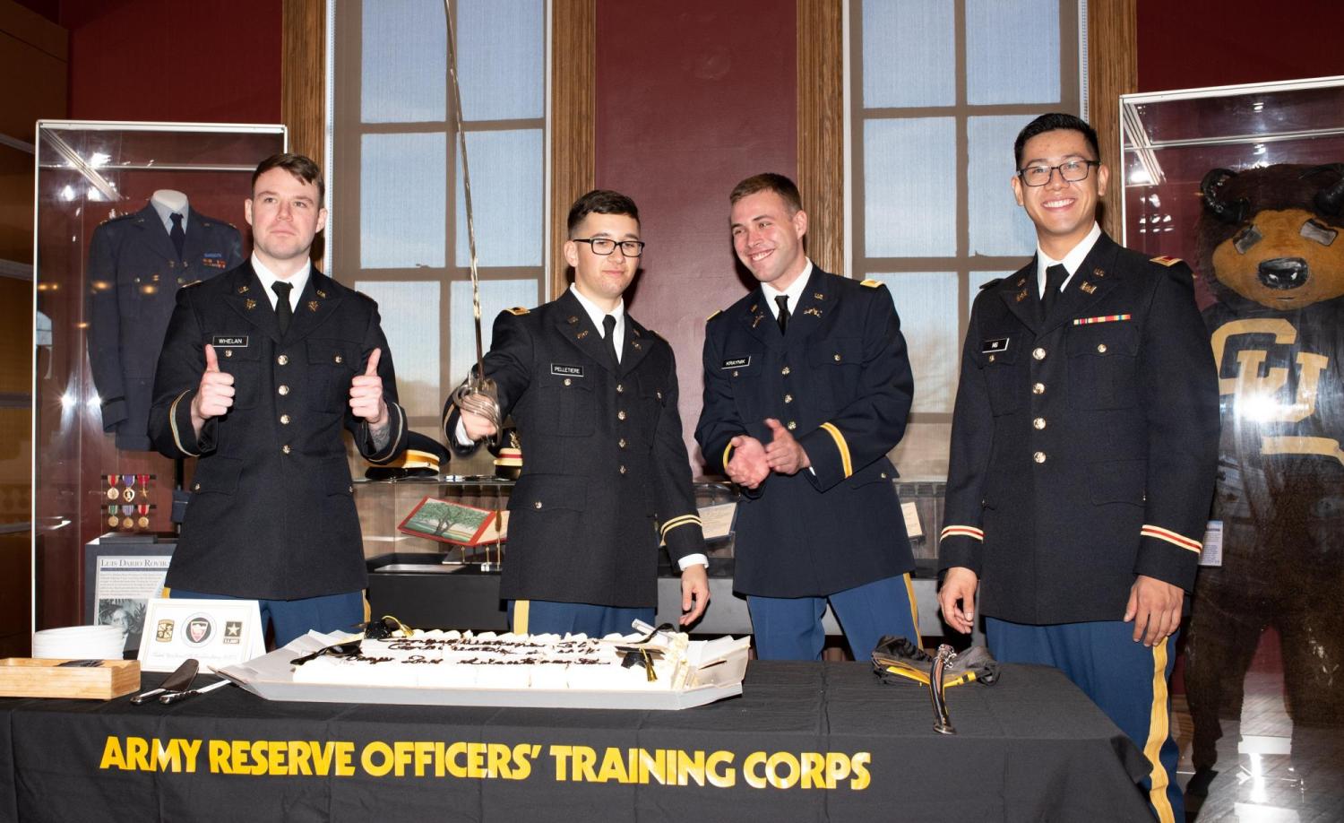 AROTC Commissioned Second Lieutenant's during the cake cutting ceremony.