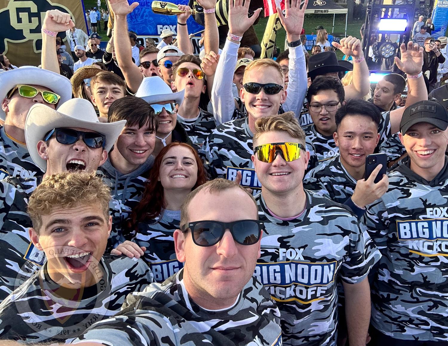 Army ROTC Cadets pumped to take part in the Fox Big Noon Kickoff show on Saturday, September 30, 2023. Photo courtesy of CDT William Vlad.