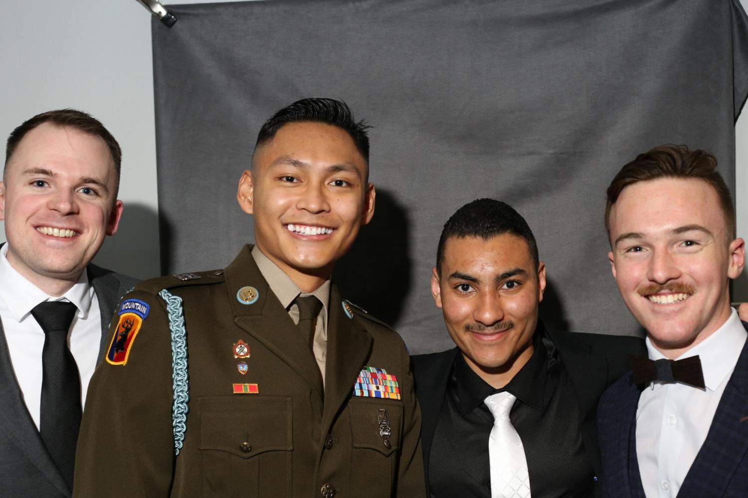 Cadets taking the time to pose for a picture with their classmates. Photo courtesy of the Golden Buffalo Battalion.