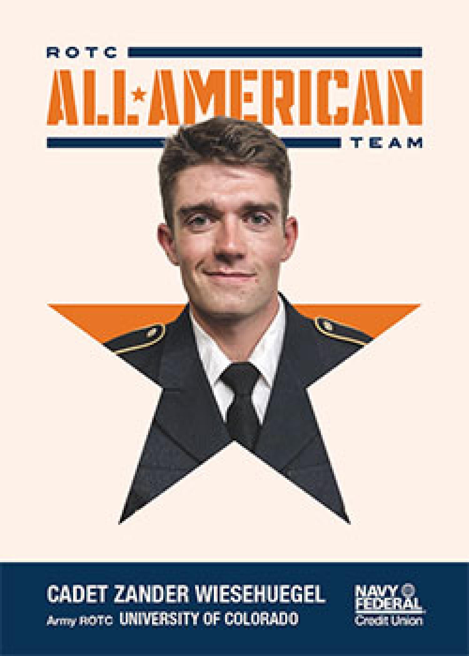 Cadet Zander Wiesehuegel as a 2019 ROTC All-American.