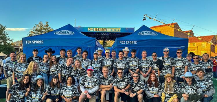 Army ROTC Cadets who attended the Fox Big Noon Kickoff show on Saturday, September 30, 2023. Photo courtesy of CDT William Vlad.