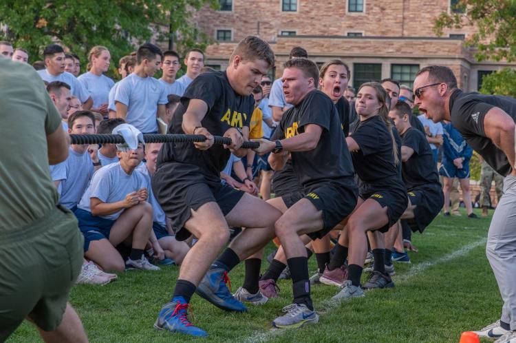 Army Cadets taking on the Marines in the tug-of-war event. Photo courtesy of AROTC Cadet Arianna Decker.