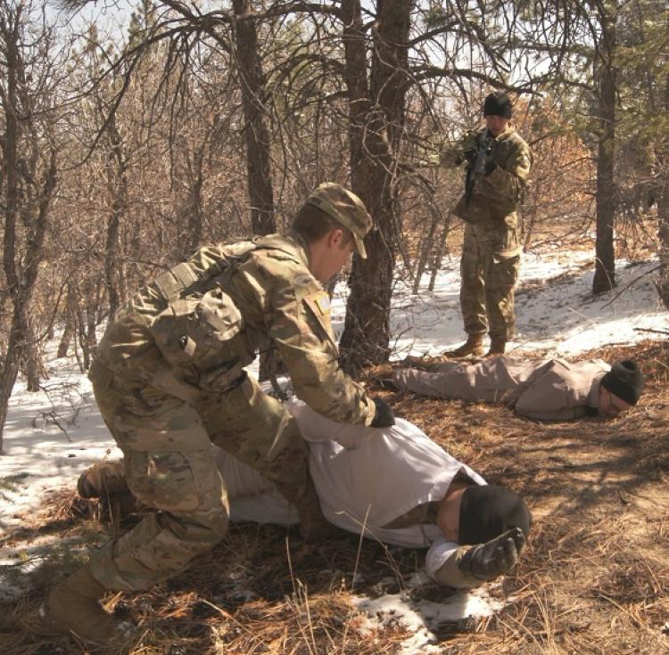 Cadet’s practice working in buddy pairs. Photo courtesy of Cadet Liam McDermott.