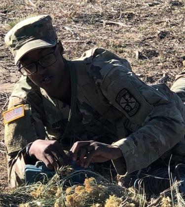 CDT Butler conducts the Claymore Lane. Photo courtesy of SFC Kevin Marquardt.