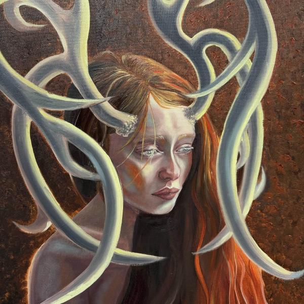 "She Who Will Never Love Again", Date: November 2024, Media: Oil on canvas, Dimensions: 18” x 24”