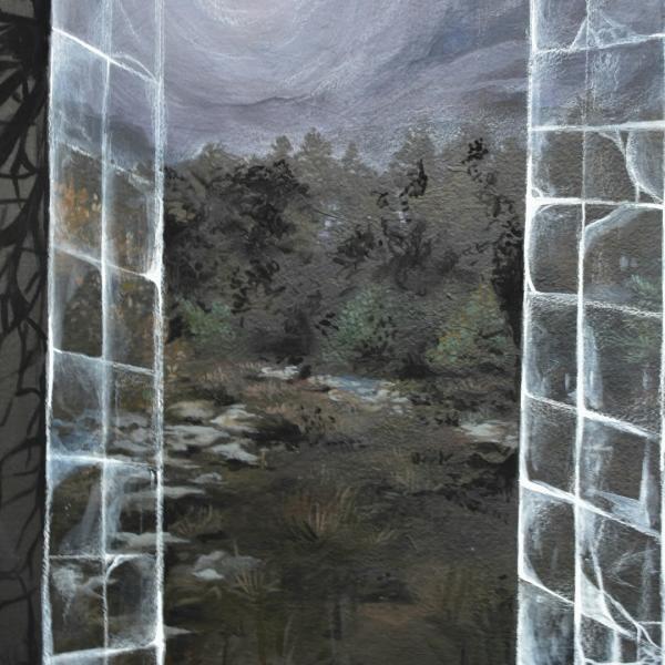 Tether - Dreams “Boundaries” 12/19/24, Acrylic and colored pencil on paper, ( 40” x 60” )