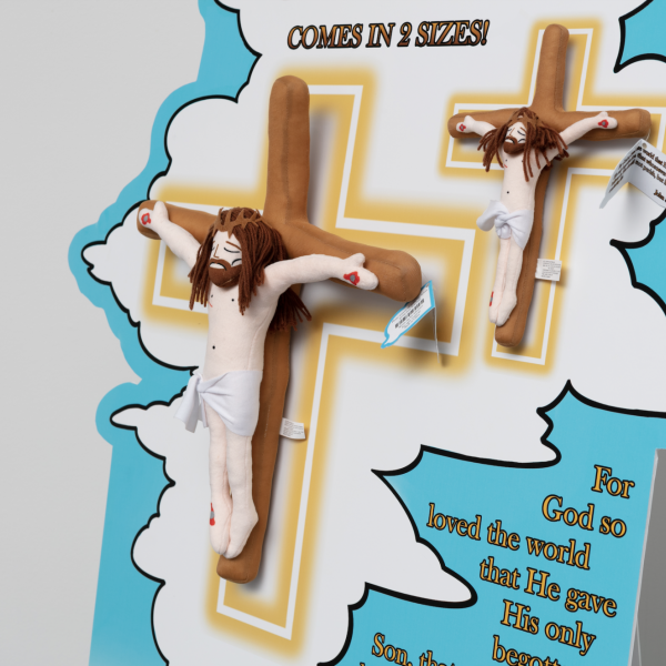 My Savior, 2021 Polyester plush toys, pop-up display, infomercial video