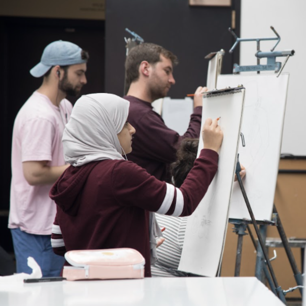 painting and drawing students