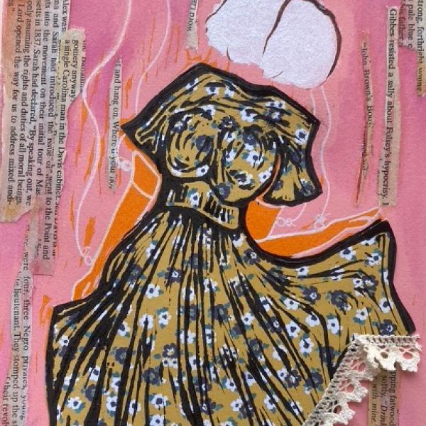 Alanna Austin (MFA). "Snip," Lithograph, 8" x 10"