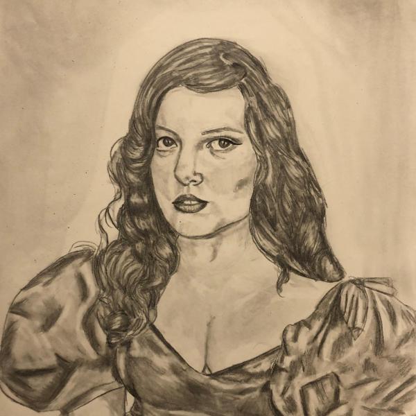 Rebecca Eckhardt (BA). The Royal Queen, Charcoal and Pencil, 18"X24"