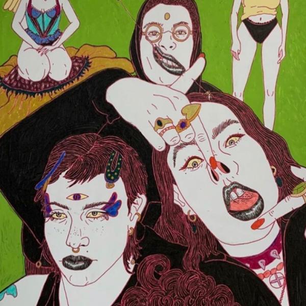 Maren Curtis (BA). The Beginning of a Long Time, 2020, acrylic paint pens, 8.5" by 11"