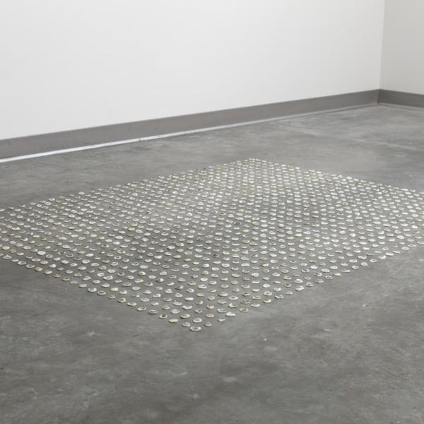 Anne Feller, “1,133”, 2021 Wax ‘stones’ and pastel fingerprints. 69” x 48”