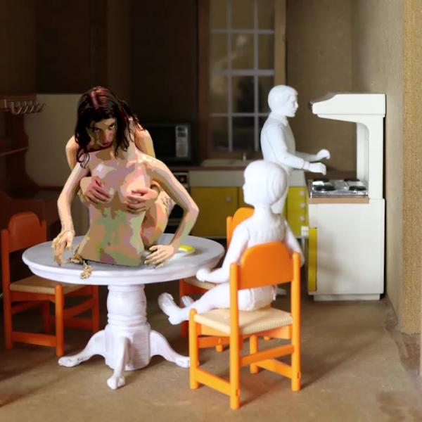 CONSUME, 2020. Video projection mapping on found object. Video Installation.