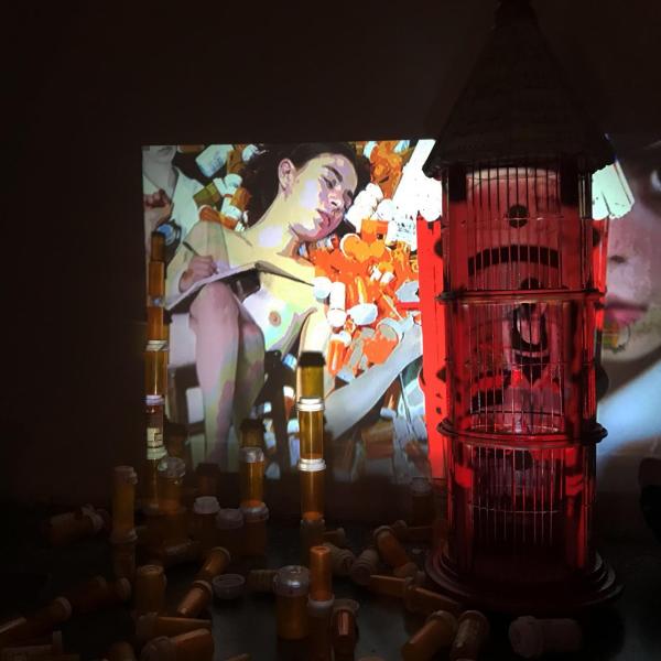EGO, 2020. Video projection mapping on found object. Video Installation.