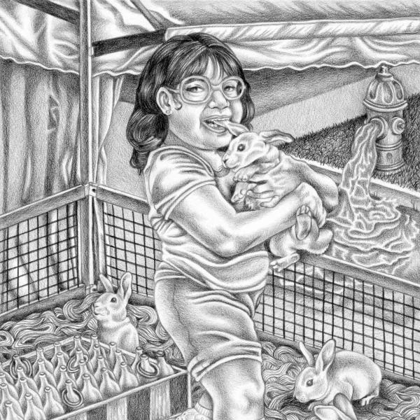 Torment and Tenderness, 2020. Black pencil drawings on paper. 8” x 11”