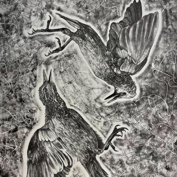 Fight or Flight, lithograph, 28in x 38in, 2021