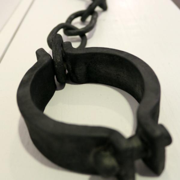 "Weightless Restraint no. 1," Glazed ceramic & graphite 36” x 10” x 9” 2019