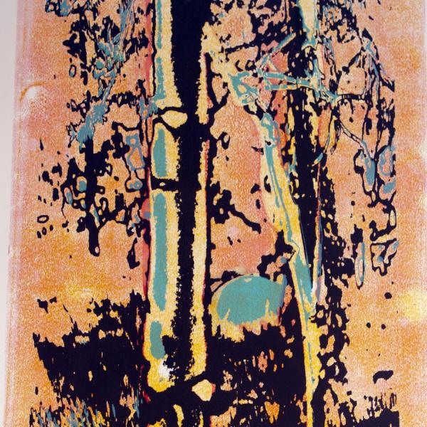 Spheres No.1, (2020), 24” h x 12” w, Serigraph on BFK Rives 280 GSM Printmaking Paper