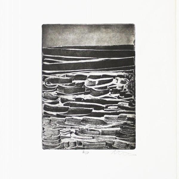Stratum, Soap ground aquatint, 15” x 11”, 2019