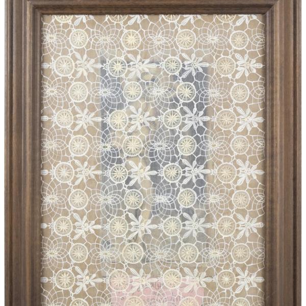 Zelda Gooch (Martin Ross McRoberts, 1979), 2021 colored pencil, acrylic and oil on mounted paper in reclaimed frame 11.25 x 14.5”