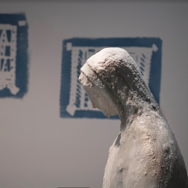 Javier Padilla-Gonzalez. "Motherland," Lard, White Sugar, Brown Sugar, Bricks, Paint, Plaster. 5' x 7'. 2019