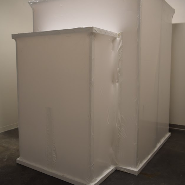 Delaney Gardner-Sweeney. "Collection of Self," Dead skin, hair, and nail cells collected over seven days. 10'x15'x12'. 2019