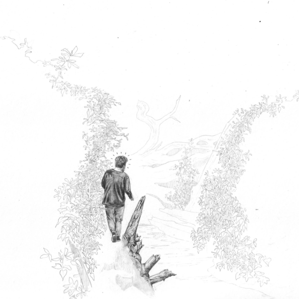 Eve Hamilton-Kruger. "Brother," graphite on paper. 8.5"x11". 2019