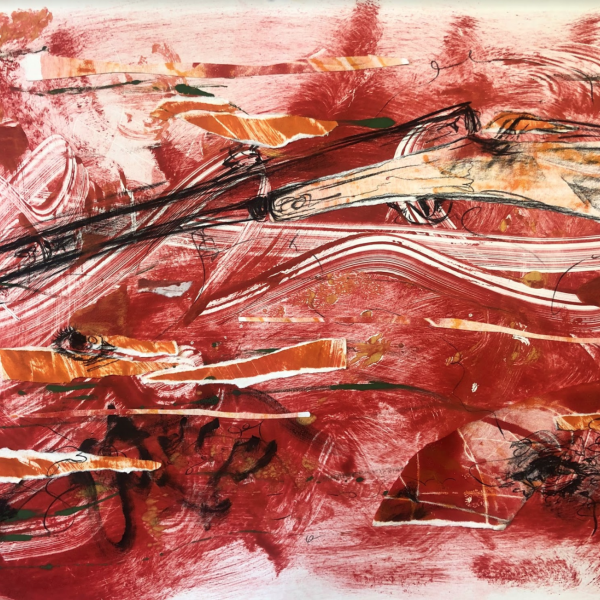 Alanna Lacey. "The In Between," Monoprint w/ Charcoal. 22"x30". 2019