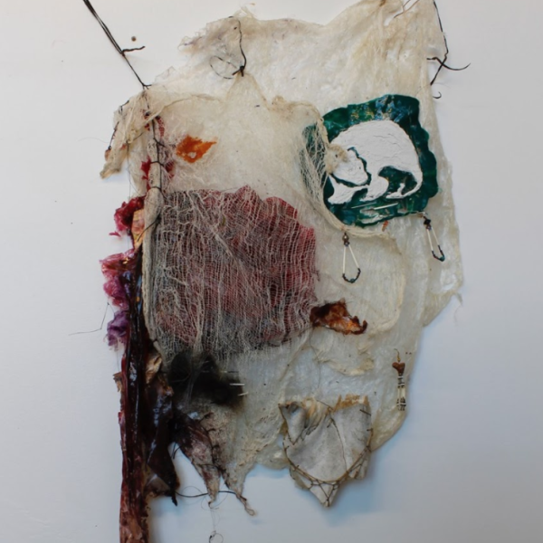 Samara Johnson. "Made in Alaska," mixed media . 18"x36"x1". 2019