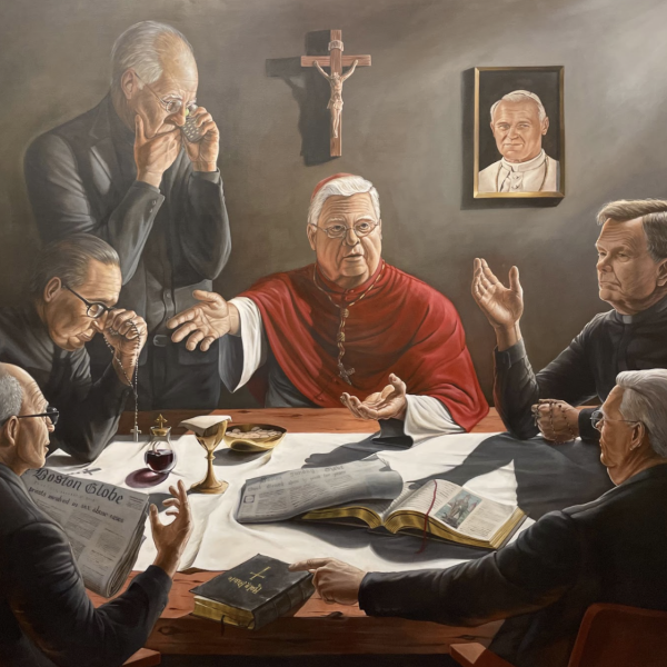Dalton Frizzell, "Sins of the Fathers," acrylic on canvas, 72” x 96”, 2020