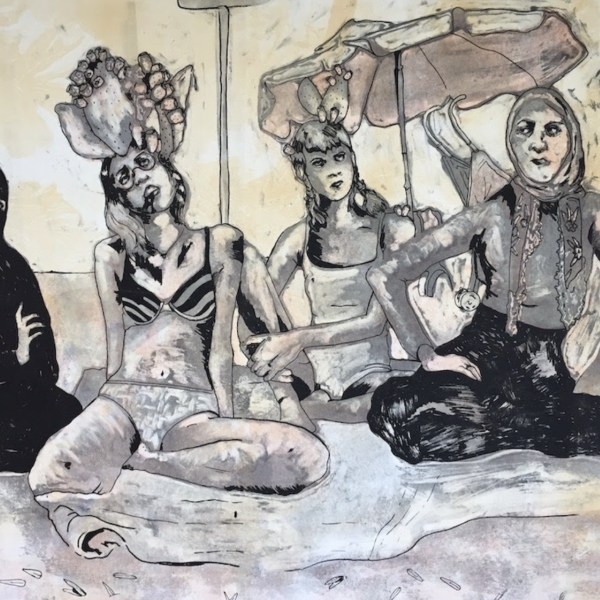 Dilara Miller, "Incir Bakişlar (Fig Gaze),"Monotype and Screenprint, 22x30